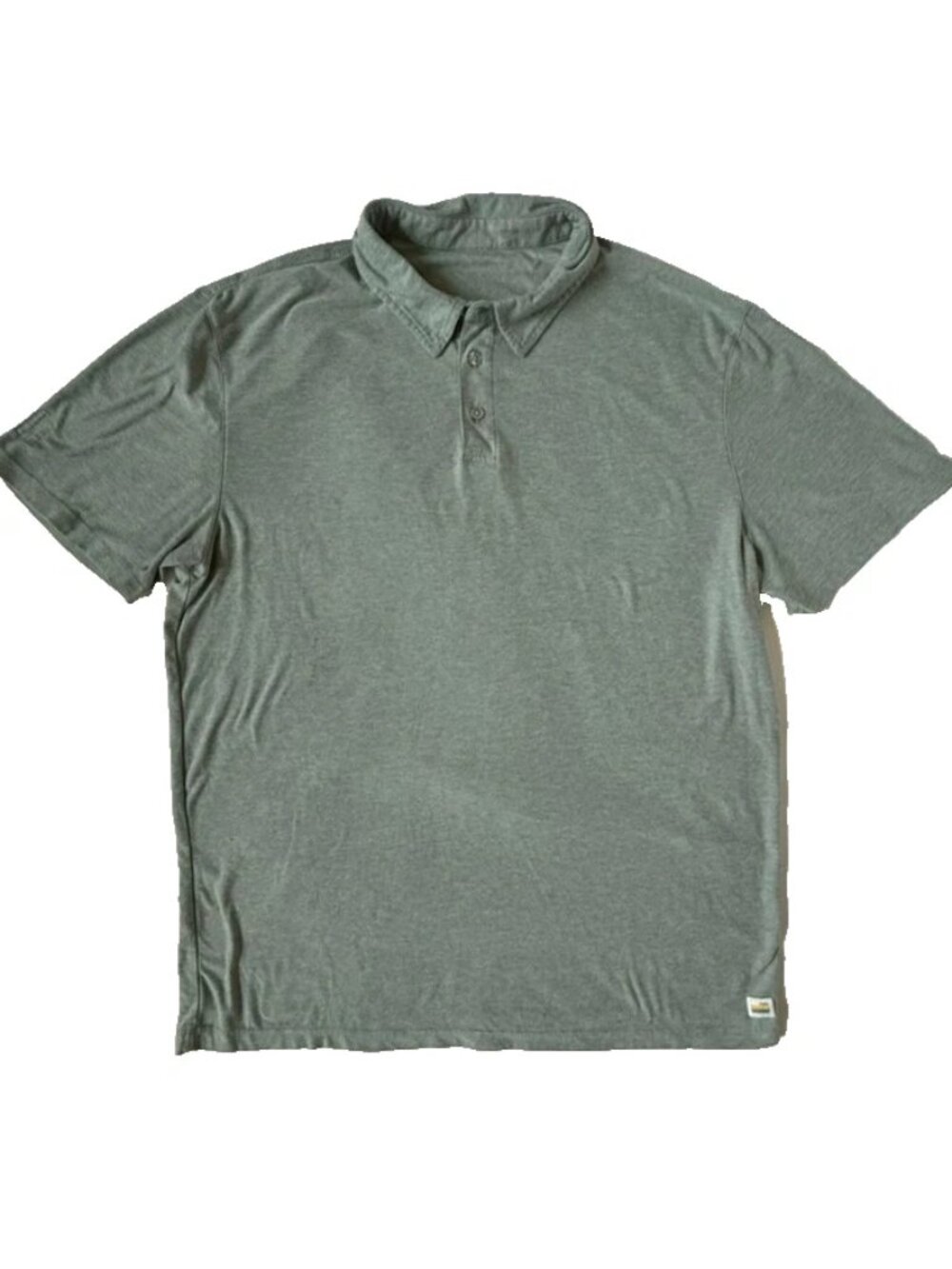 Vuori Mens L Polo Shirt Green Gray Heathered Strato Tech Pullover Short Sleeve
